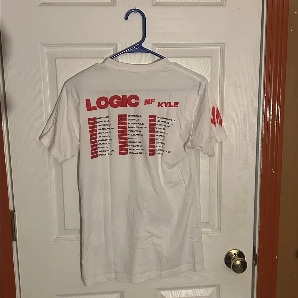 Logic Mens Tshirt Size Small White Bobby Tarantino vs Everybody Tour Hip Hop - Picture 3 of 5